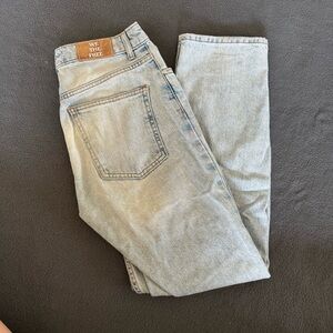 Free People Light Wash Straight Leg High Rise Jeans